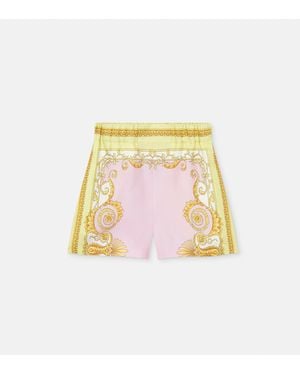 Versace Printed Silk Twill Shorts - White