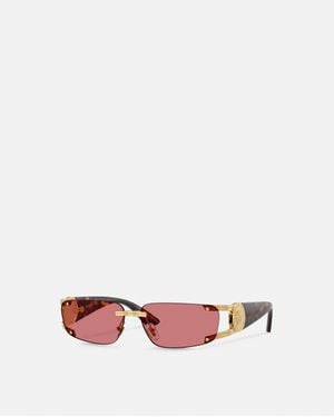 Versace Rechteckige Medusa Honor Sonnenbrille - Pink
