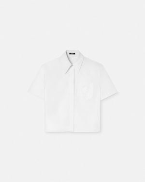 Versace Top Con Logo E Ricamo Cameo - Bianco