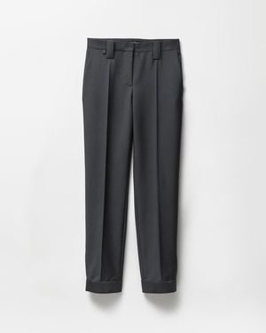Versace Wool-Mohair Formal Trousers - Grey