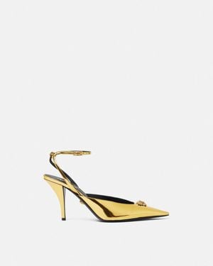 Versace La Medusa Zapatos De Salón Abiertos 85 Mm - Metálico