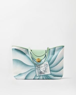 Versace Vivian Printed Large Canvas Tote - Blue