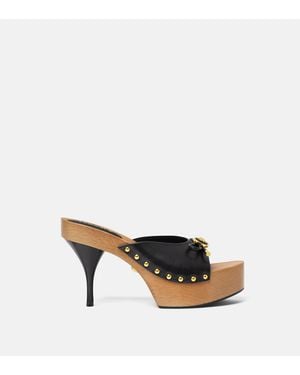Versace Opera Bow Leather Clogs 110 Mm - Multicolour