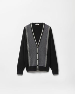 Versace Cardigan Con Scollo A V - Nero