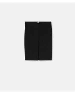Versace Wool Pencil Midi Skirt - Black