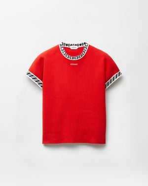 Versace Cotton Knit T-Shirt - Red