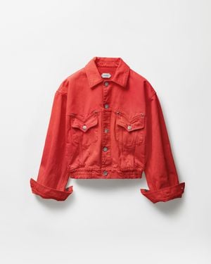 Versace Oversized Denim Blouson - Red