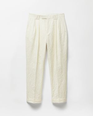 Versace Wool Creased Formal Trousers - White