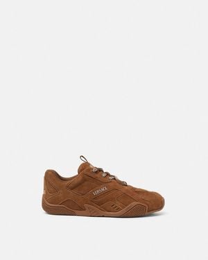Versace Galaxia Suede Sneakers - Brown