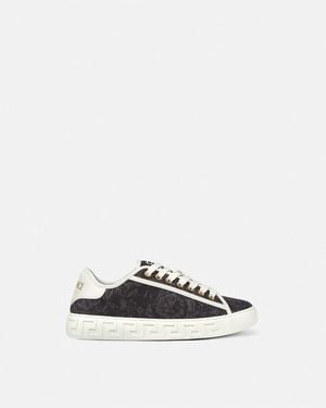 Versace Greca Canvas Trainer - Black