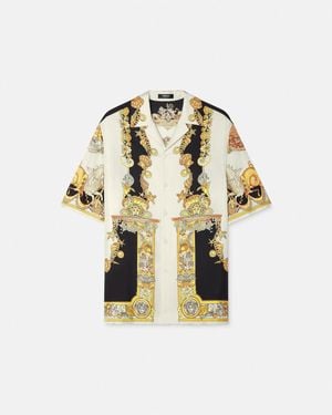 Versace Shirt With "Coral Theatre" Print - Metallic