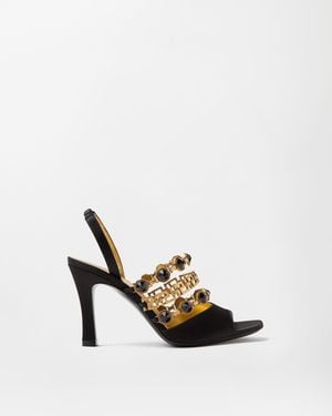 Versace Gemma Satin Sandals 90 Mm - White