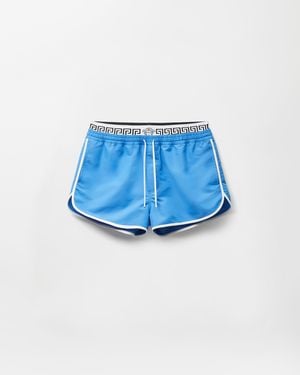 Versace Double-Waistband Swim Shorts - Blue