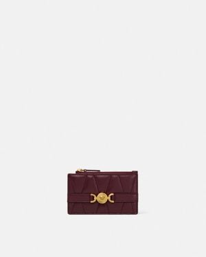 Versace Medusa '95 Quilted Nappa Card Holder - Red