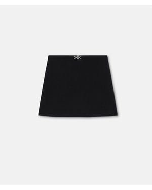 Versace Double-Wool Crêpe A-Line Mini Skirt - Black