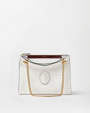 Versace Cabine Bolso De Hombro De Piel - Blanco