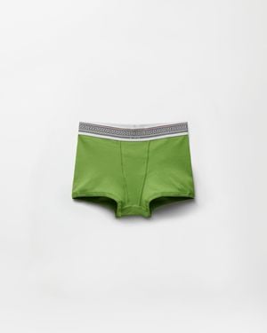 Versace Bóxers De Punto De Algodón Acanalado - Verde