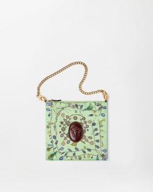 Versace Cabine Borsa A Spalla Con Stampa - Verde