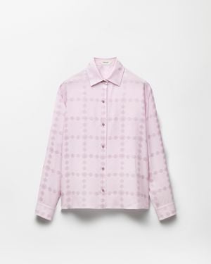 Versace Chemise En Satin Crêpe De Soie Jacquard - Rose