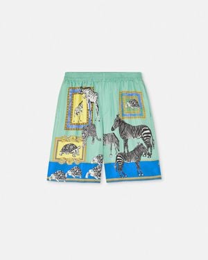 Versace Safari Silk Shorts - Blue