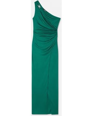 Versace Viscose-Jersey Draped Gown - Green