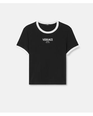 Versace Stretch Viscose-Jersey T-Shirt - Black