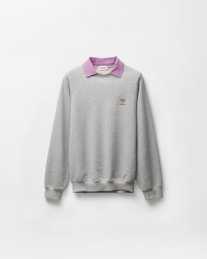 Versace Sudadera De Punto De Algodón Con Bordado - Gris