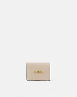 Versace Tag Leather Wallet - White