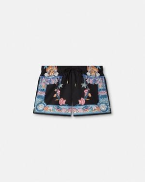 Versace Coral Theatre Swim Shorts - Black
