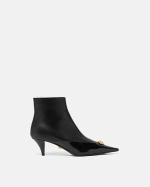 Versace La Medusa Leather Ankle Boots 55 Mm - White