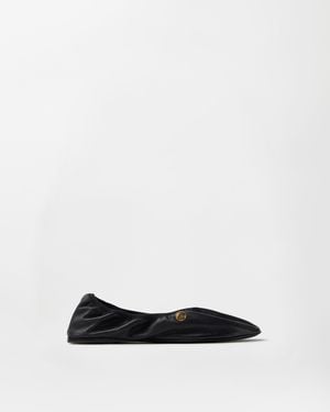Versace Guanto Ballerinas Aus Nappaleder - Weiß