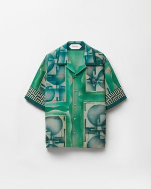 Versace Printed Crêpe De Chine Silk Shirt - Green