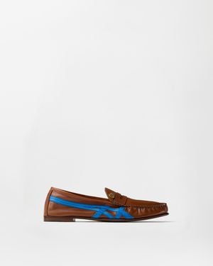 Versace Sakura Leather Loafers - White