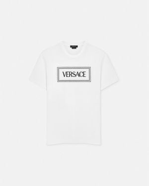 Versace T-Shirt Mit '90S Vintage Logo Stickerei - Weiß