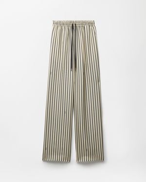 Versace Printed Silk Twill Pajama-Style Pants - White