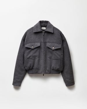 Versace Wool Llama Blouson - Gray