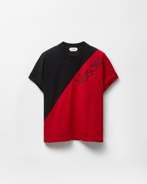 Versace Embroidered-Logo Stretch Cotton-Jersey Slim T-Shirt