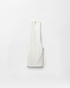 Versace Embroidered Stretch Cotton-Jersey Tank Mini Dress - White