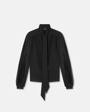 Versace Crêpe De Chine Lavallière Shirt - Black
