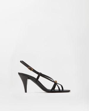 Versace Valentina Satin Sandals 80 Mm - Natural