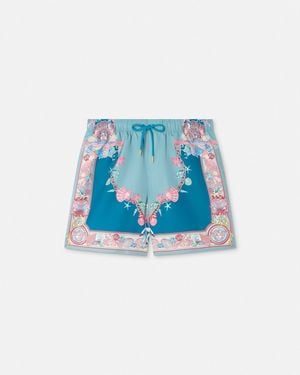 Versace Coral Theatre Swim Boardshorts - Blue