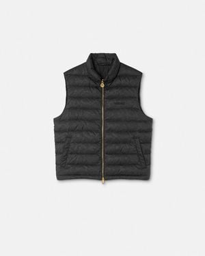 Versace Barocco Jacquard Puffer Vest - Black