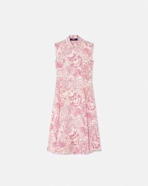 Versace Underwater Barocco Flowy Midi Shirt Dress - Pink
