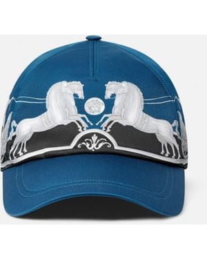 Versace Printed Twill Baseball Cap - Blue