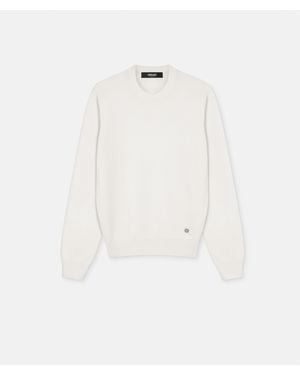 Versace Cashmere Crewneck Knit Sweater - White