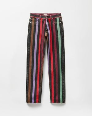 Versace Striped Straight Jeans - Red