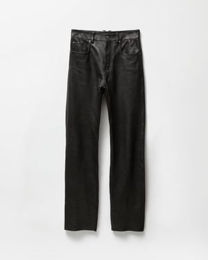 Versace Leather Trousers - Black