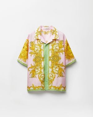 Versace Printed Silk Twill Shirt - Metallic
