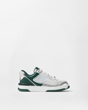 Versace Biggie Basket Metallic Nappa Trainers - White