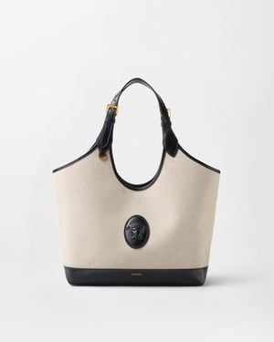 Versace Rivière Large Canvas Tote - Natural